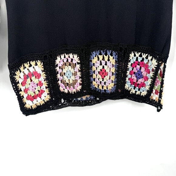 Joseph A. NWT  Staud Women's Black and Pink Blouse Size Large granny square - Picture 7 of 9